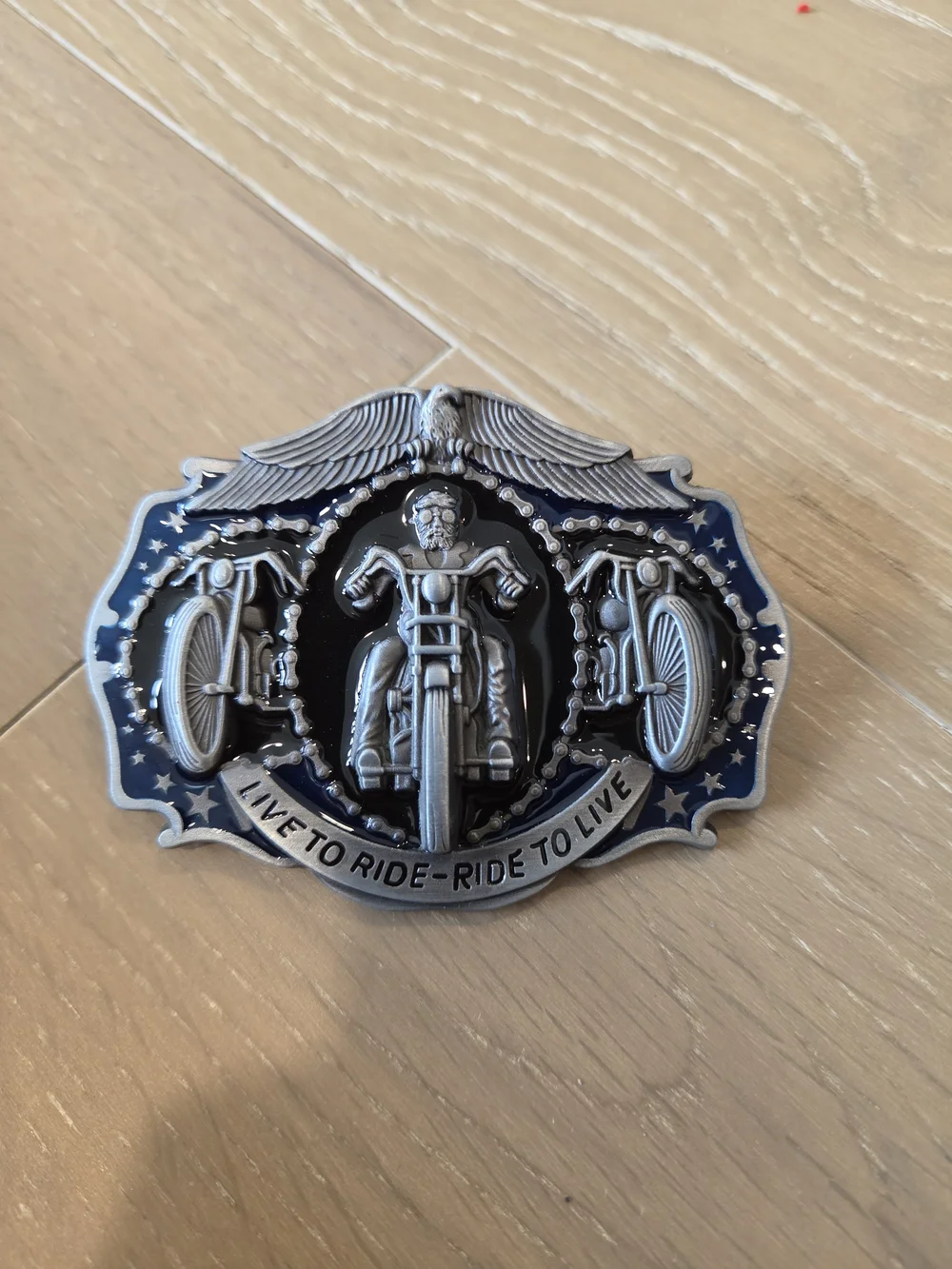 Live to Ride Ride to Live Motorcycle Eagle Biker Belt Buckle